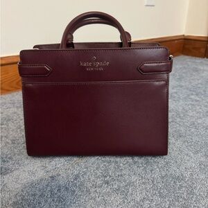 Kate Spade Staci Large Satchel in Burgundy